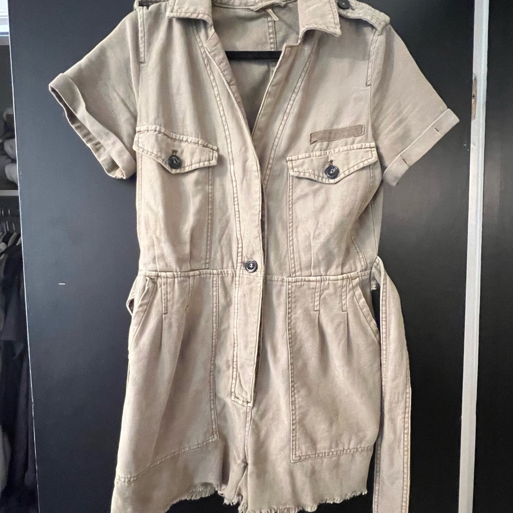 Olive green free people romper